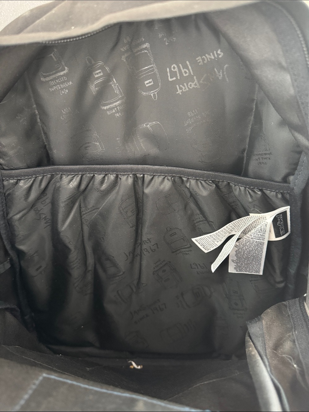 Jansport Black Classic Backpack with Front Pocket - Picture 3 of 4